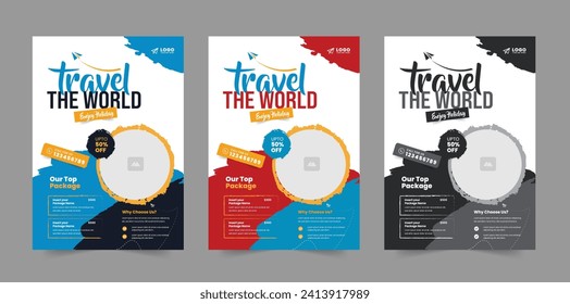 Travel flyer tour flyer vacation travel template design 