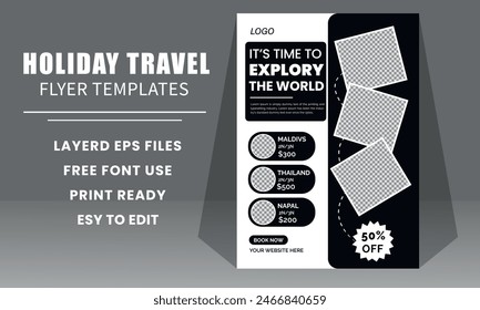  travel flyer Vector corporate business flyer template