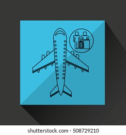 travel flying concept check in airport design, vector illustration  graphic 
