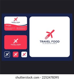 travel with fork logo design graphic template