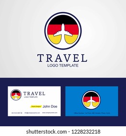 Travel Germany Creative Circle flag Logo and Business card design