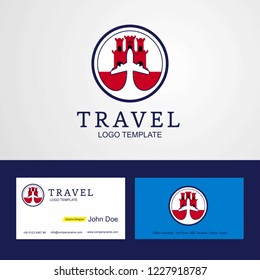 Travel Gibraltar Creative Circle flag Logo and Business card design