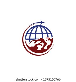 Travel Globe Flying Plane Faster Airplane Traveling Food Logo