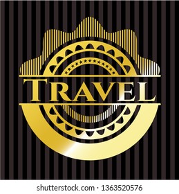 Travel gold emblem or badge