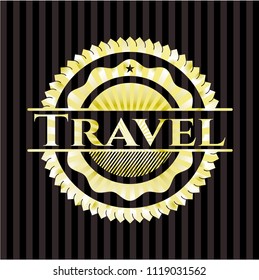 Travel golden emblem or badge