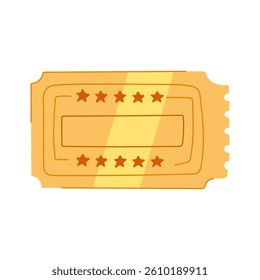 travel golden ticket cartoon. airline movie, sports pass, reservation booking travel golden ticket sign. isolated symbol vector illustration