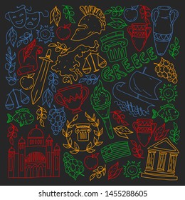 Travel to Greece elements. Greece symbols for magazines, web, tourism