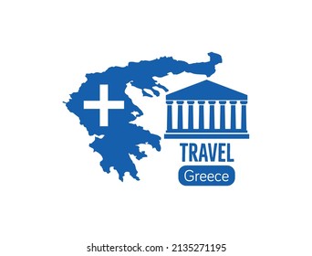travel Greece icon, logo vector illustration  