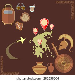 Travel to Greece, vector background 