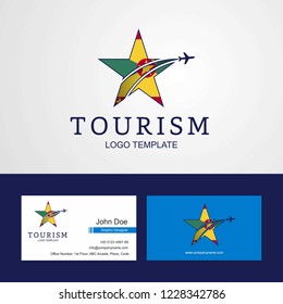 Travel Grenada flag Creative Star Logo and Business card design