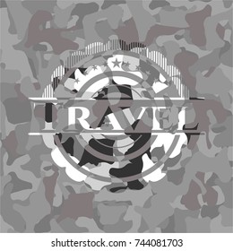 Travel grey camo emblem