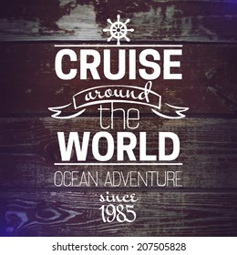 Travel grunge background. Sea nautical design. Hand drawn textured sketch vector  illustration. Typographic design