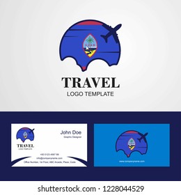 Travel Guam Flag Logo and Visiting Card Design