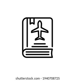 travel guide book icon in vector. Logotype