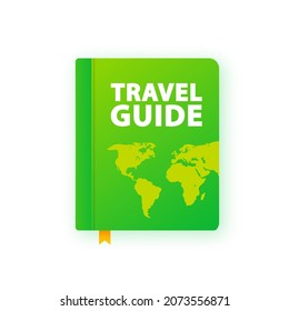 Travel guide book icon. Vector stock illustration.