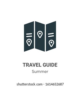 Travel guide glyph icon vector on white background. Flat vector travel guide icon symbol sign from modern summer collection for mobile concept and web apps design.