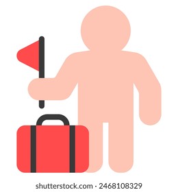 Reiseführer-Symbol mit flachem Stil. Geeignet für Website Design, Logo, App und UI. Basiert auf der Größe des Symbols im Allgemeinen, sodass es reduziert werden kann.