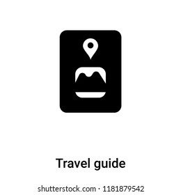 Travel guide icon vector isolated on white background, logo concept of Travel guide sign on transparent background, filled black symbol