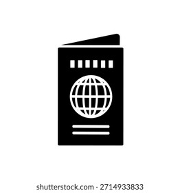 Icono de guía de viaje. Icono de Vector del libro del mapa mundial.  Gráfico de Vector, no Inteligencia Artificial, ilustración de logotipo. Diseño de Vector reemplazable.	