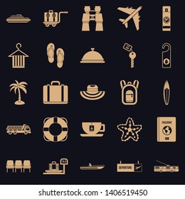 Travel guide icons set. Simple set of 25 travel guide vector icons for web for any design