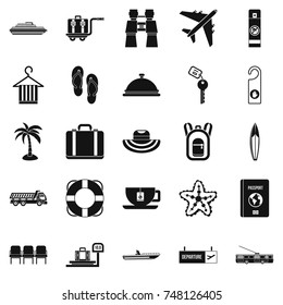 Travel guide icons set. Simple set of 25 travel guide vector icons for web isolated on white background