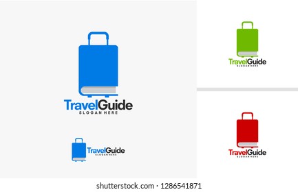 Travel guide logo template, Travel Book logo designs vector