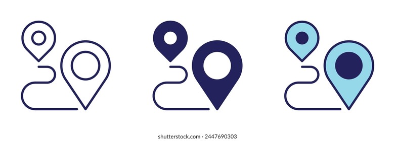 Icono de mapa de guía de viaje - Conjunto de navegación