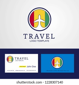 Travel Guinea Creative Circle flag Logo and Business card design