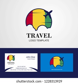 Travel Guinea Flag Logo and Visiting Card Design