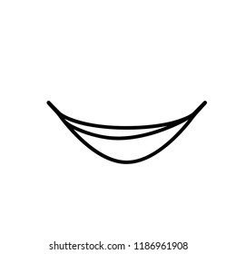 Travel hammock outline icon. Clipart image isolated on white background