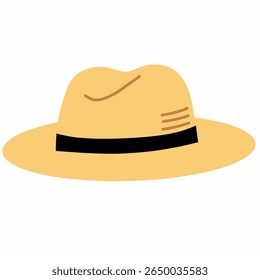 Travel hat illustration with a stylish brim, perfect for sunny destinations and stylish vacation outfits.