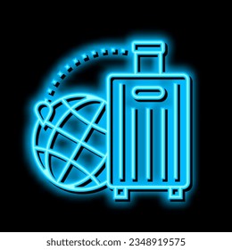 travel to hawaii neon light sign vector. travel to hawaii illustration