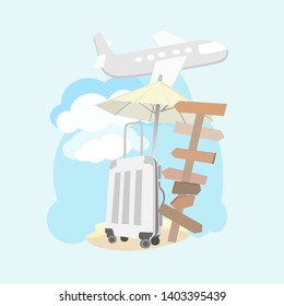 Travel to the heat of the country Rest summer flat illustration