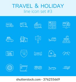 Travel and holiday icon set.