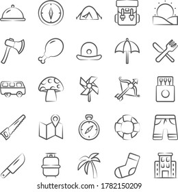 Travel And Holiday Line Icon Pack 