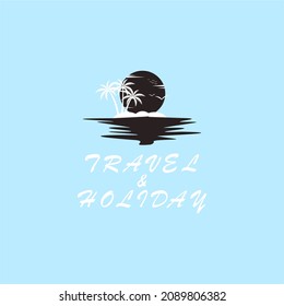 Travel and holiday logo. Beach logo icon.  Vector illustration template design 