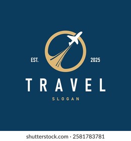 travel holiday logo entertainment travel template design with airplane concept illustration symbol