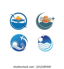 travel and holiday logo icon vector illustration design