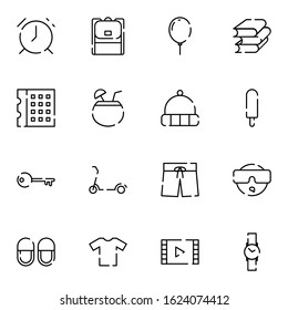 Travel, holiday, outdoor icon set. Simple trip, travelling outline icon sign concept. vector illustration. 