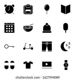 Travel, holiday, outdoor icon set. Simple trip, travelling solid icon sign concept. vector illustration. 