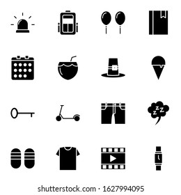 Travel, holiday, outdoor icon set. Simple trip, travelling solid icon sign concept. vector illustration. 