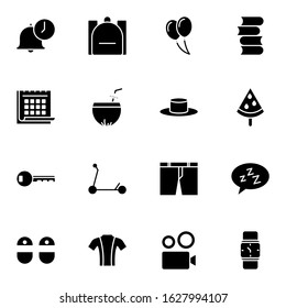 Travel, holiday, outdoor icon set. Simple trip, travelling solid icon sign concept. vector illustration. 
