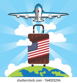 travel and holiday poster. travel to america