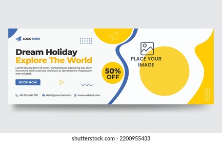 Travel Holiday Sale Facebook Cover Page Template