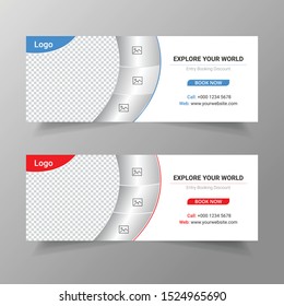 Travel and Holiday social media post template design. Travel web banner template vector for sale product