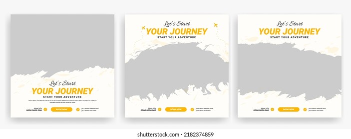 Travel holiday social media post banner template