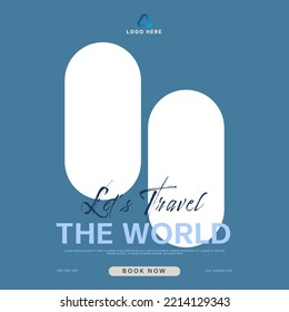 travel holiday social media post banner template
