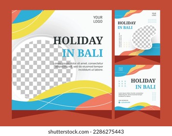 Travel holiday social media post template design