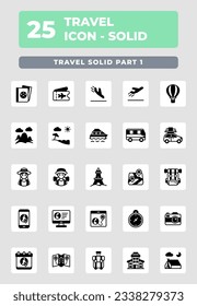 travel holiday solid style icon design