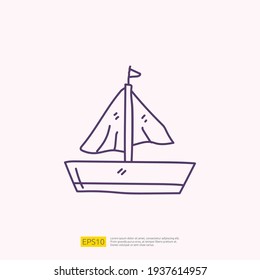 travel holiday tour and vacancy concept vector illustration. sea boat doodle linear icon sign symbol